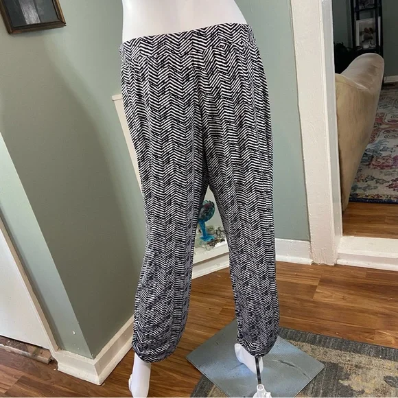 Chicos Sz 1 Bundle of 2 Wild Geometric Tribal Pants Animal Print Size 8 Zigzag - Picture 7 of 16